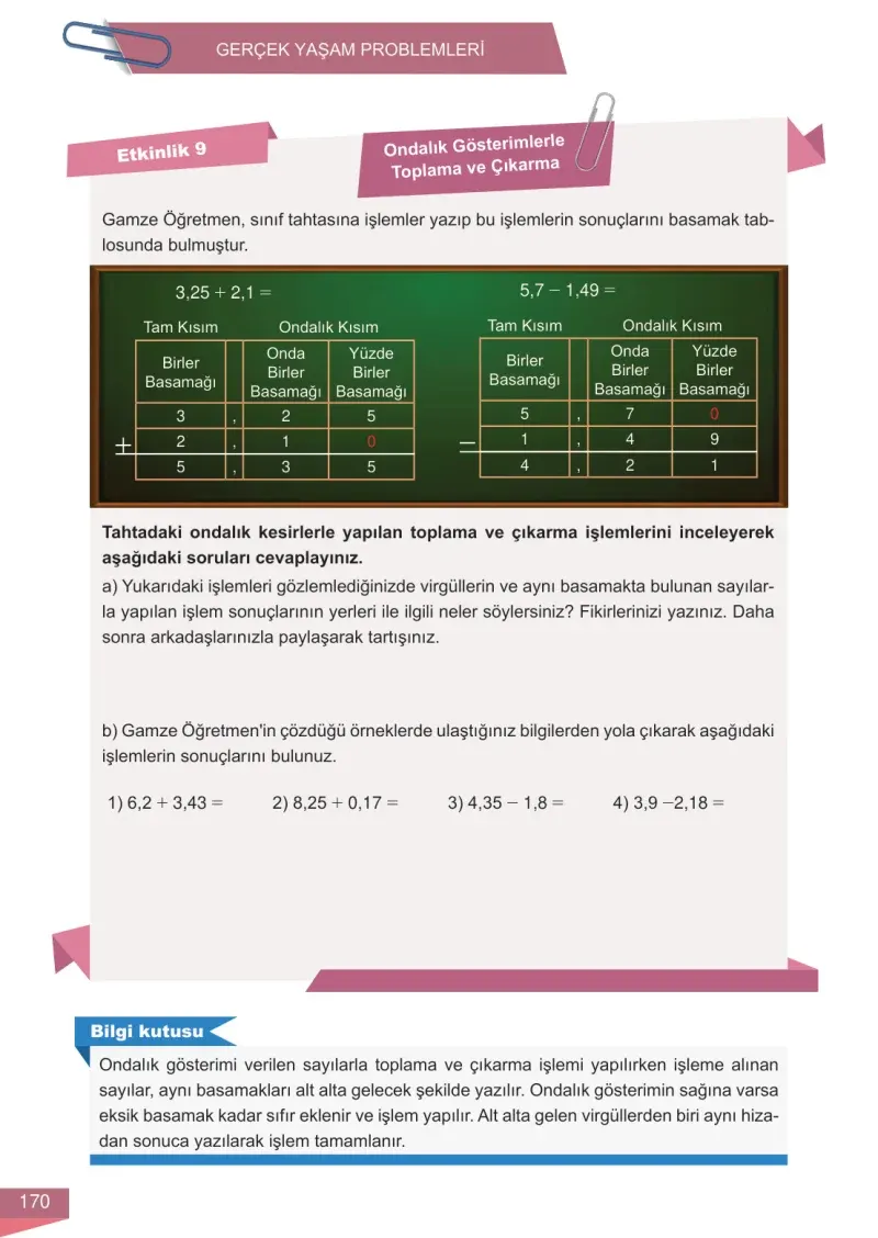 6. Sınıf Matematik Ders Kitabı Cevapları Meb Yayınları 1 Sayfa 170