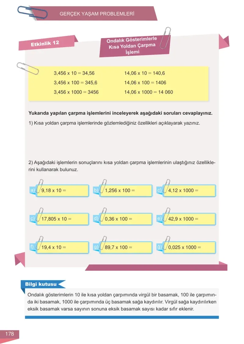6. Sınıf Matematik Ders Kitabı Cevapları Meb Yayınları 1 Sayfa 178