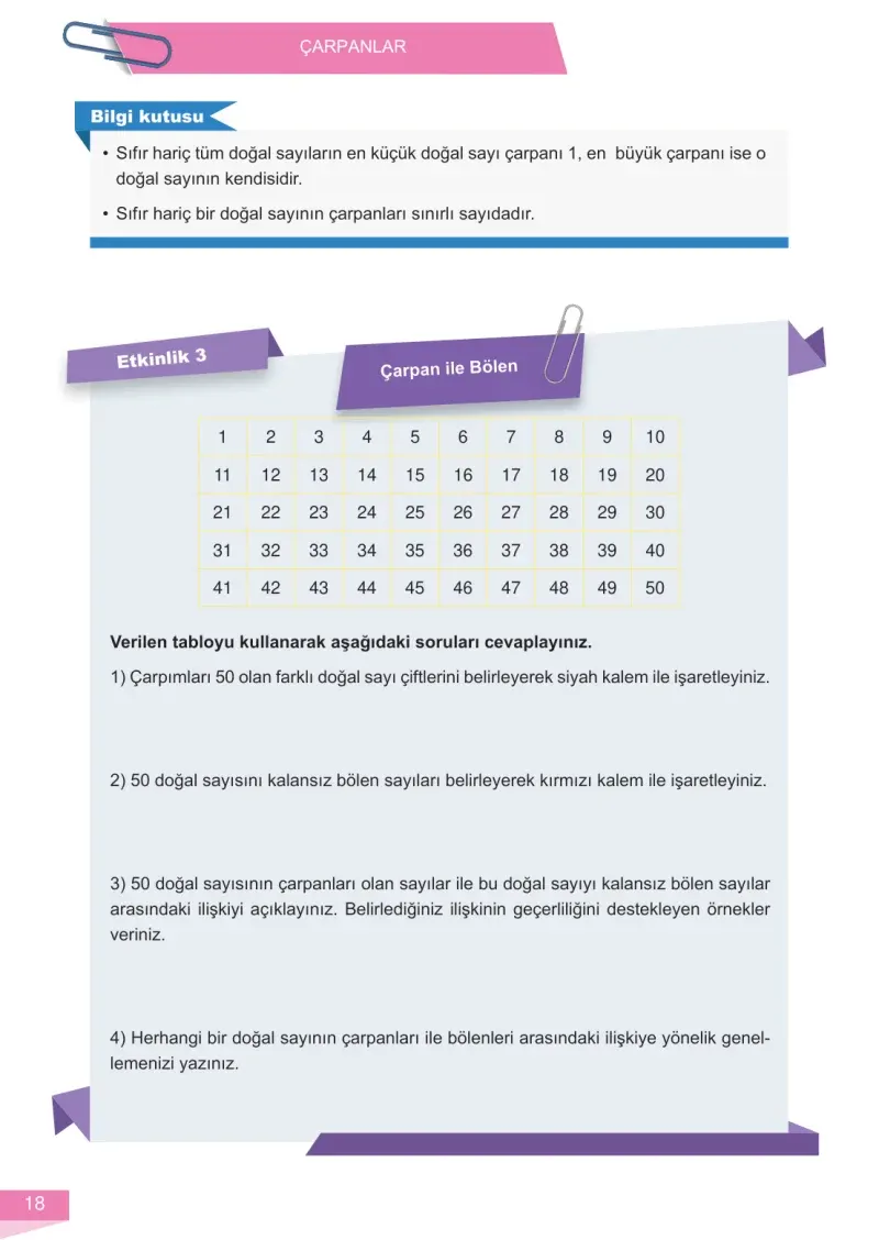 6. Sınıf Matematik Ders Kitabı Cevapları Meb Yayınları 1 Sayfa 18