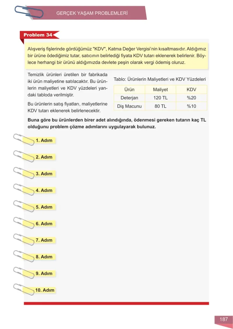 6. Sınıf Matematik Ders Kitabı Cevapları Meb Yayınları 1 Sayfa 187