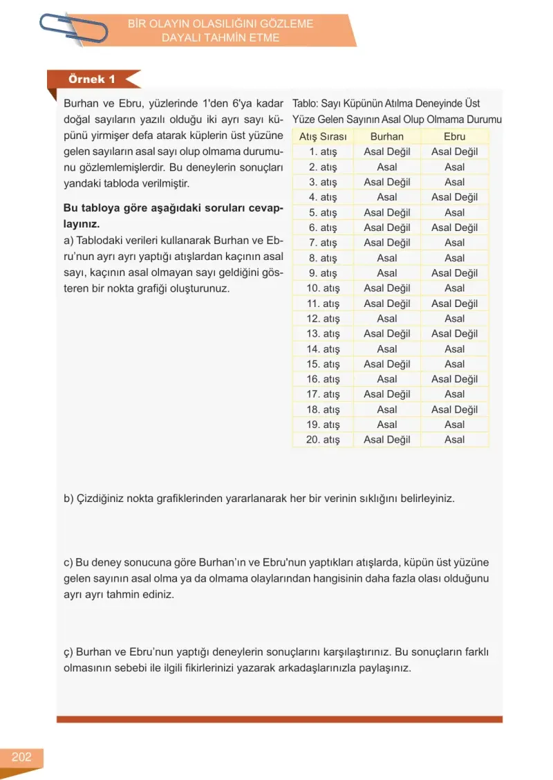 6. Sınıf Matematik Ders Kitabı Cevapları Meb Yayınları 1 Sayfa 202