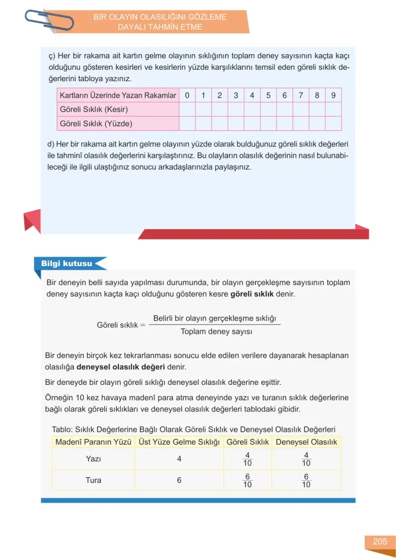 6. Sınıf Matematik Ders Kitabı Cevapları Meb Yayınları 1 Sayfa 205