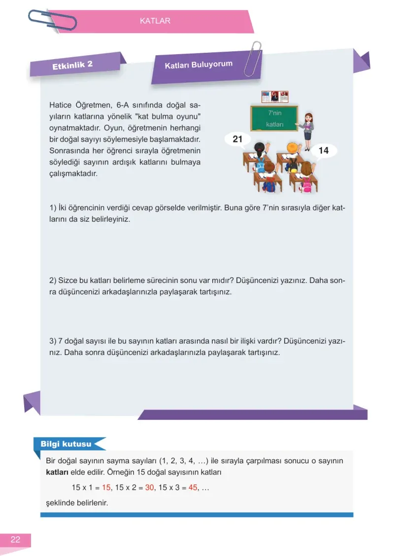 6. Sınıf Matematik Ders Kitabı Cevapları Meb Yayınları 1 Sayfa 22