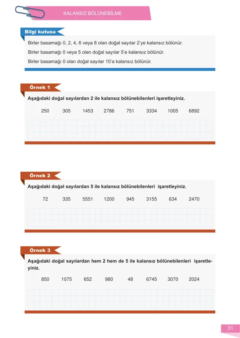 6. Sınıf Matematik Ders Kitabı Cevapları Meb Yayınları 1 Sayfa 31