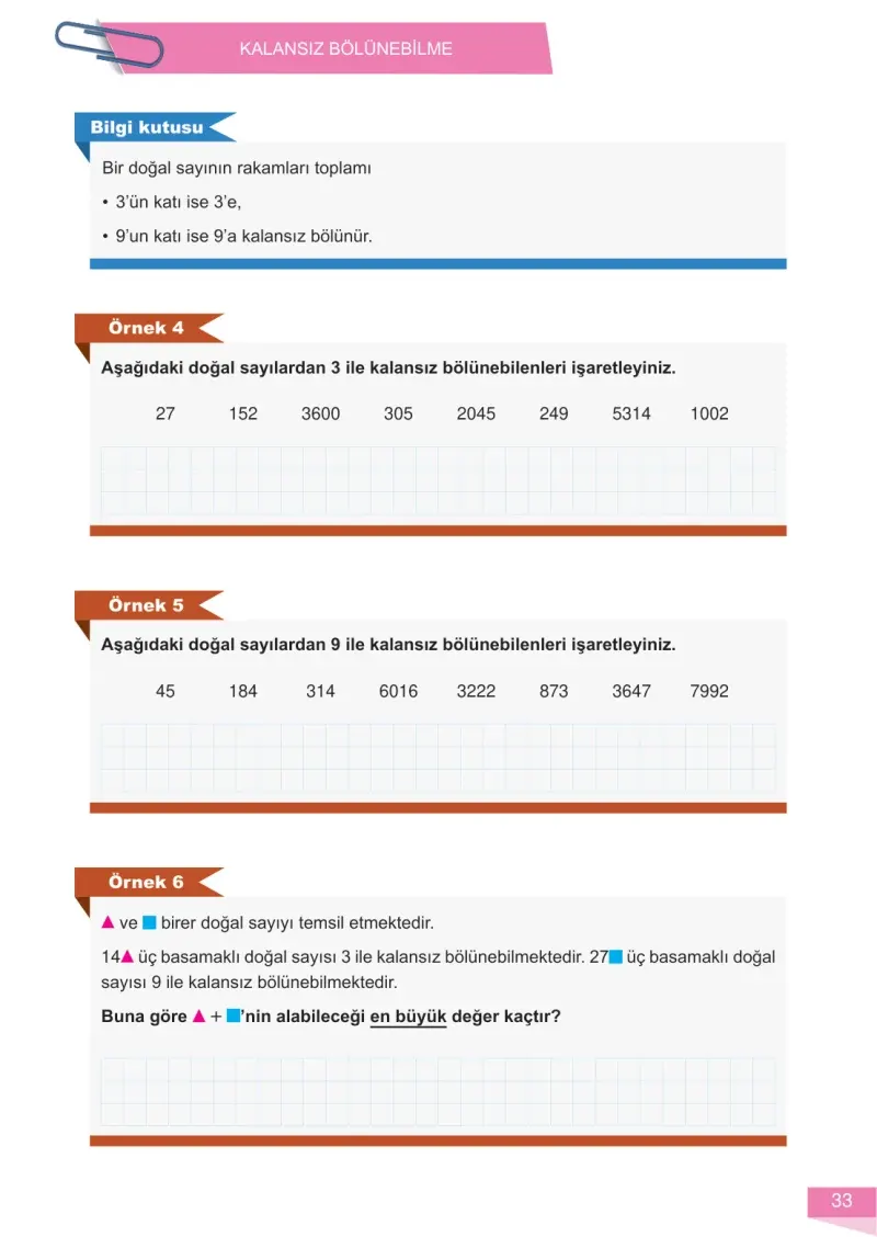 6. Sınıf Matematik Ders Kitabı Cevapları Meb Yayınları 1 Sayfa 33