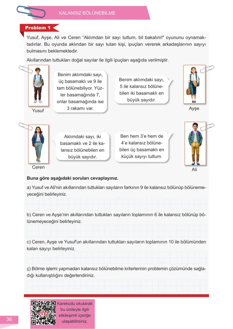 6. Sınıf Matematik Ders Kitabı Cevapları Meb Yayınları 1 Sayfa 36