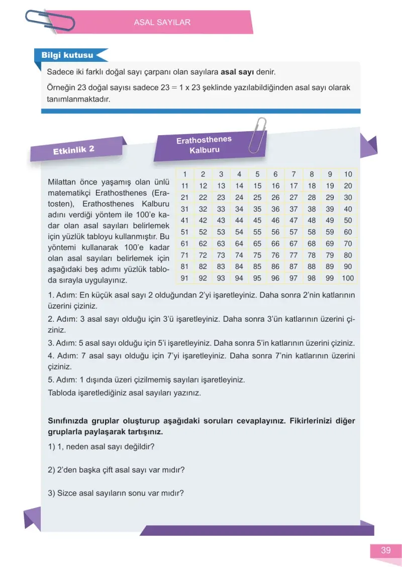 6. Sınıf Matematik Ders Kitabı Cevapları Meb Yayınları 1 Sayfa 39