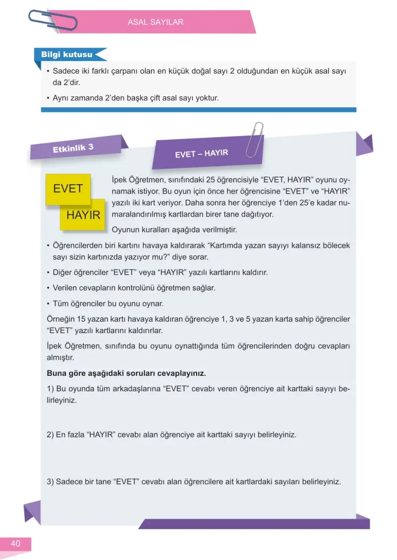 6. Sınıf Matematik Ders Kitabı Cevapları Meb Yayınları 1 Sayfa 40