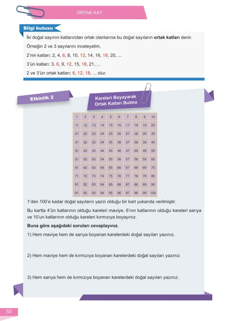 6. Sınıf Matematik Ders Kitabı Cevapları Meb Yayınları 1 Sayfa 50