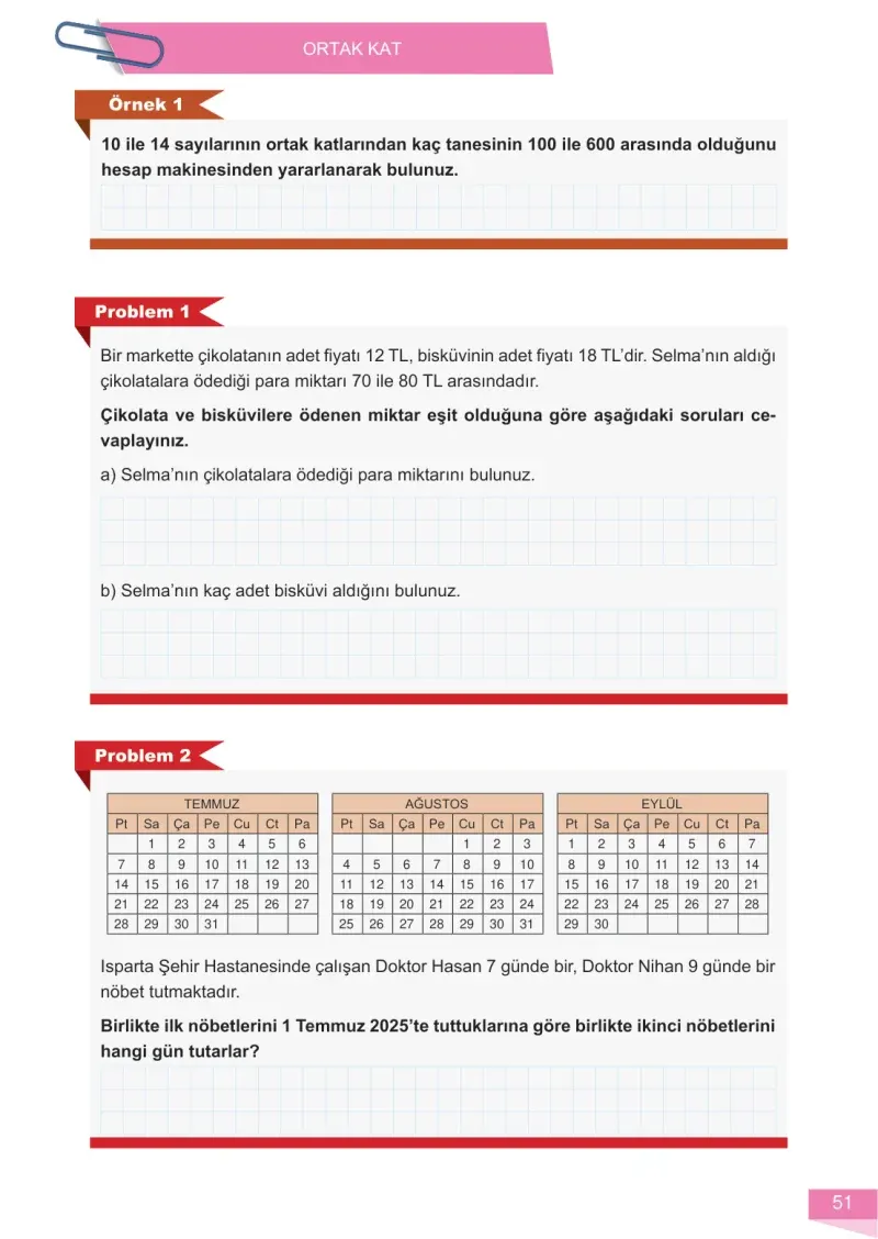 6. Sınıf Matematik Ders Kitabı Cevapları Meb Yayınları 1 Sayfa 51