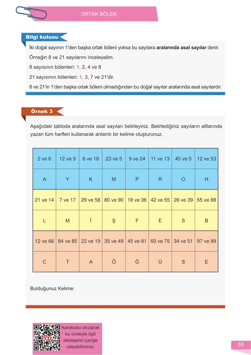 6. Sınıf Matematik Ders Kitabı Cevapları Meb Yayınları 1 Sayfa 55