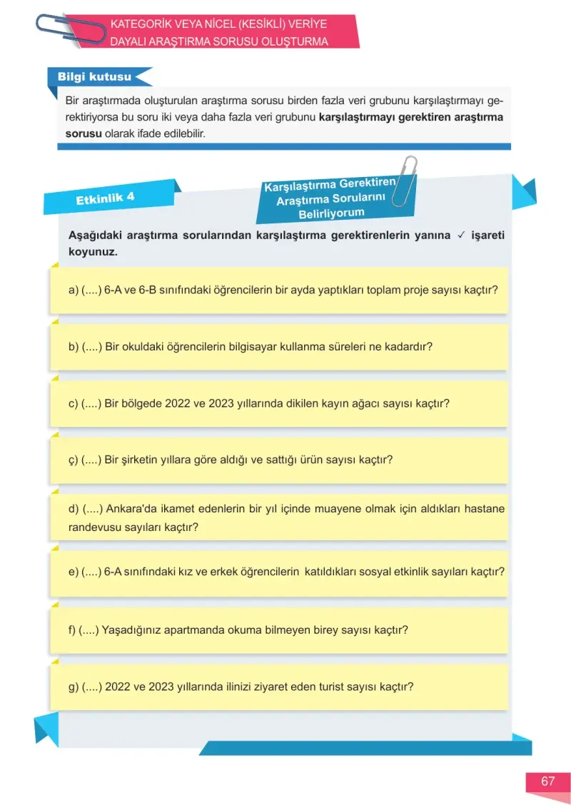 6. Sınıf Matematik Ders Kitabı Cevapları Meb Yayınları 1 Sayfa 67