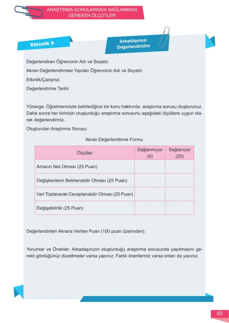6. Sınıf Matematik Ders Kitabı Cevapları Meb Yayınları 1 Sayfa 69