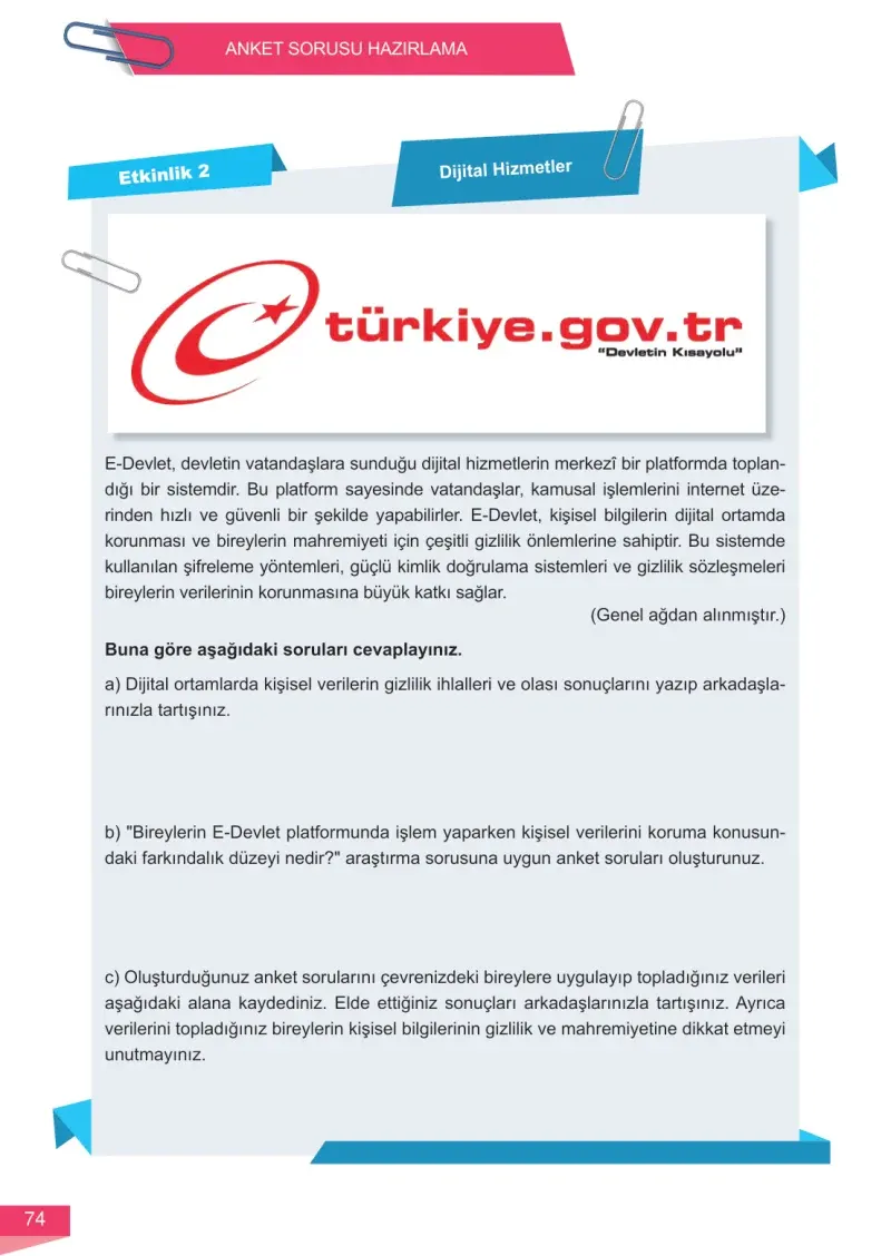 6. Sınıf Matematik Ders Kitabı Cevapları Meb Yayınları 1 Sayfa 74