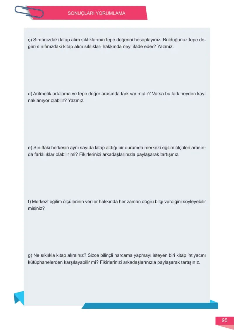 6. Sınıf Matematik Ders Kitabı Cevapları Meb Yayınları 1 Sayfa 95