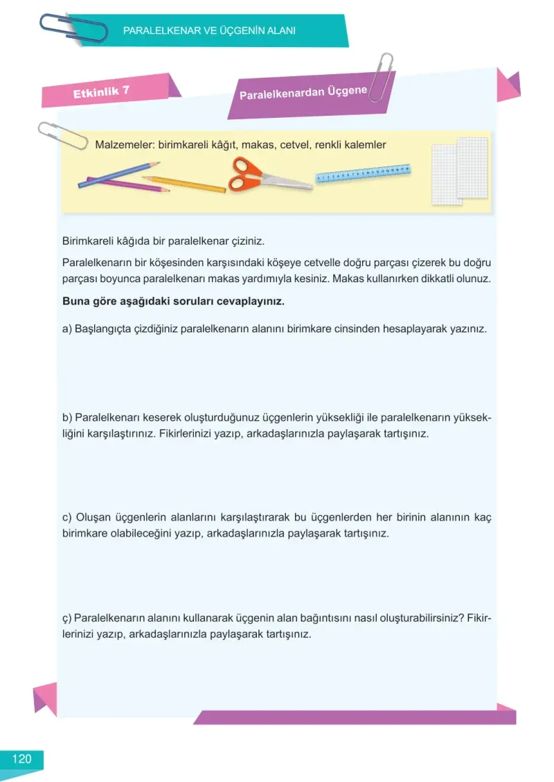 6. Sınıf Matematik Ders Kitabı Cevapları Meb Yayınları 2 Sayfa 120