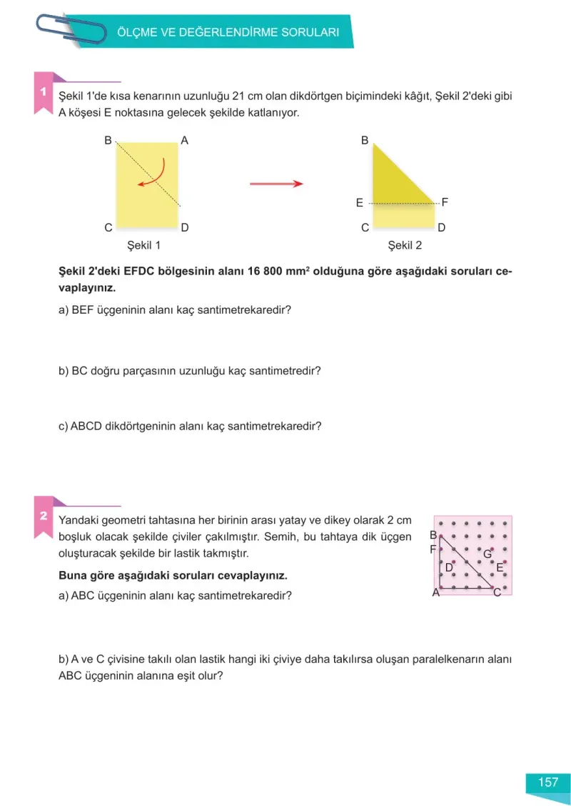 6. Sınıf Matematik Ders Kitabı Cevapları Meb Yayınları 2 Sayfa 157