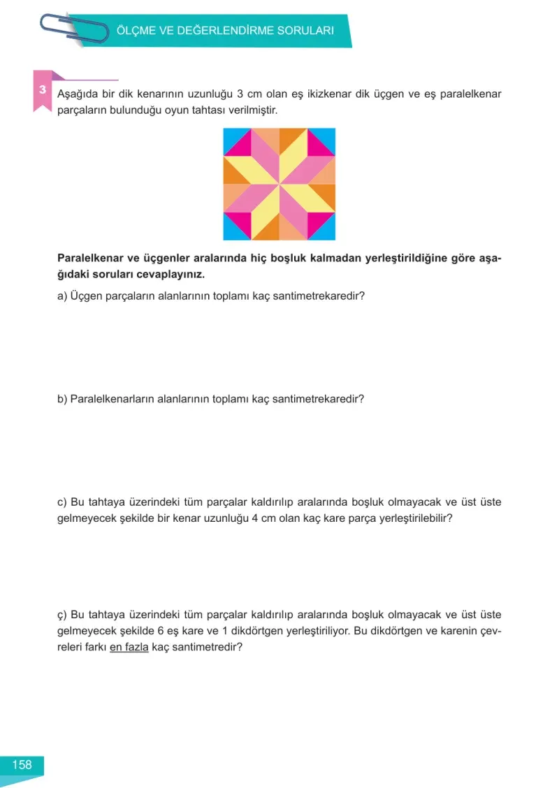 6. Sınıf Matematik Ders Kitabı Cevapları Meb Yayınları 2 Sayfa 158