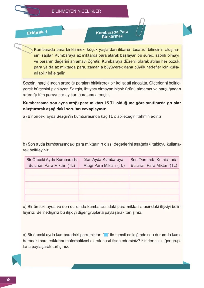 6. Sınıf Matematik Ders Kitabı Cevapları Meb Yayınları 2 Sayfa 58