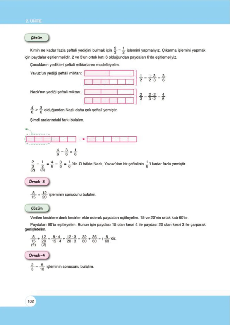6. Sınıf Matematik Ders Kitabı Cevapları Öğün Yayınlar Sayfa 102