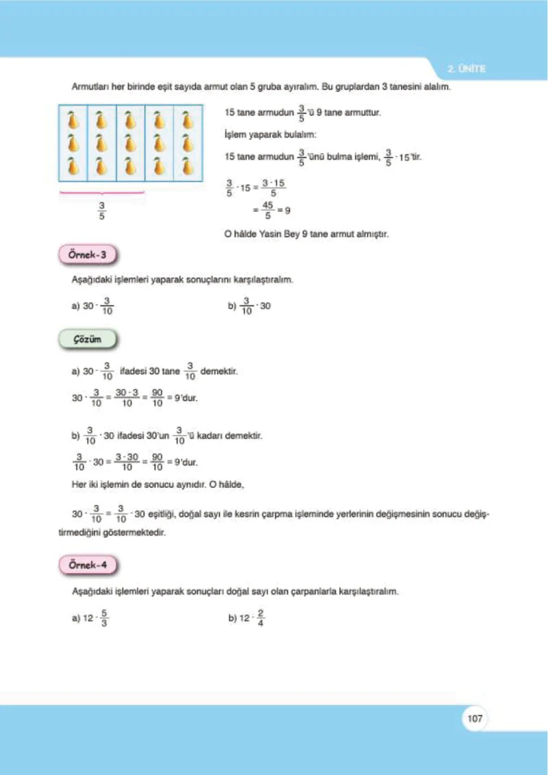 6. Sınıf Matematik Ders Kitabı Cevapları Öğün Yayınlar Sayfa 107