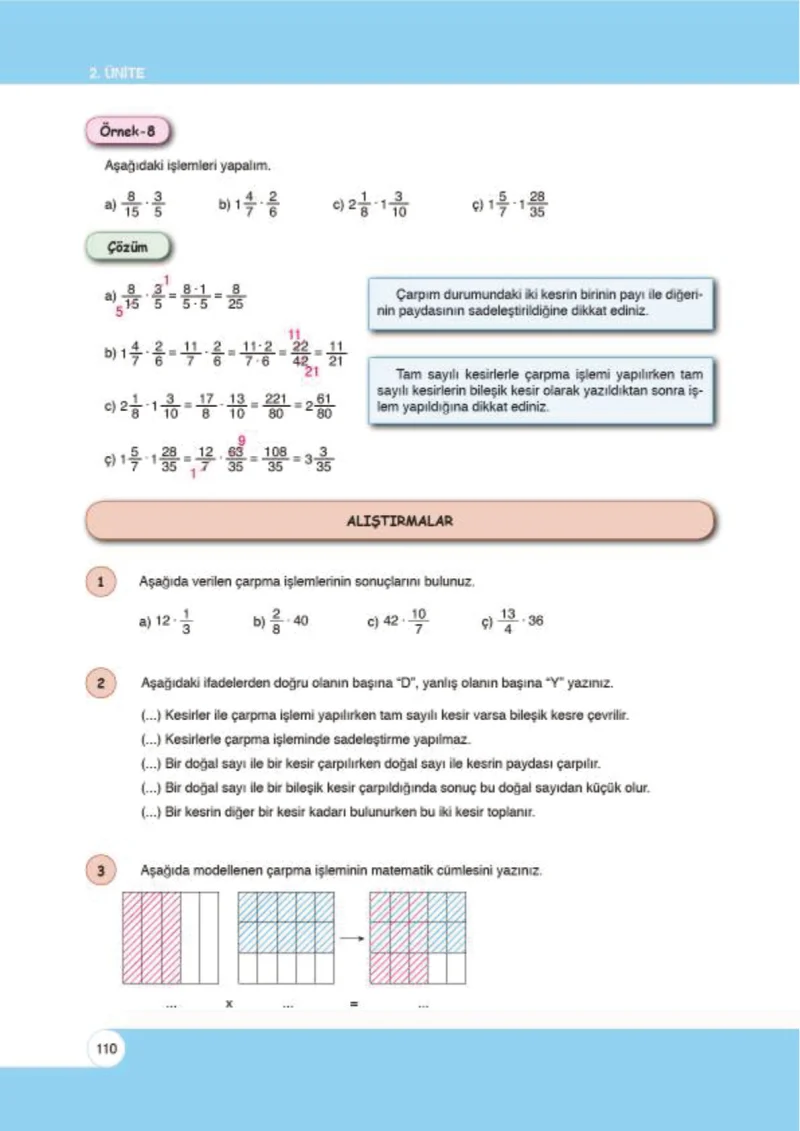 6. Sınıf Matematik Ders Kitabı Cevapları Öğün Yayınlar Sayfa 110