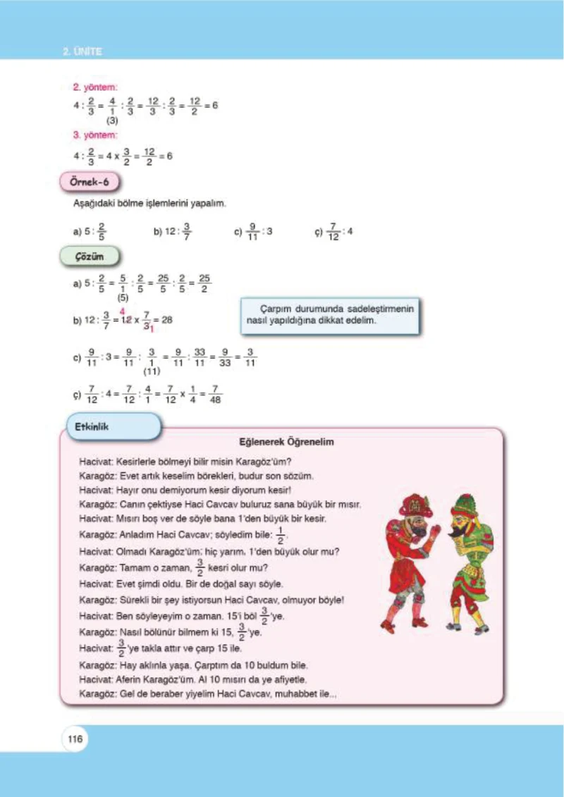 6. Sınıf Matematik Ders Kitabı Cevapları Öğün Yayınlar Sayfa 116
