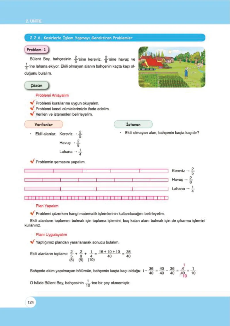 6. Sınıf Matematik Ders Kitabı Cevapları Öğün Yayınlar Sayfa 124
