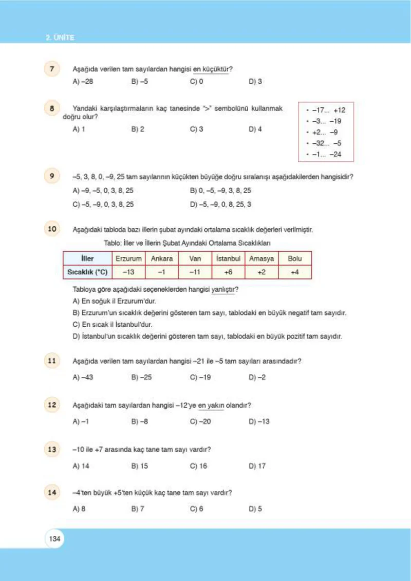 6. Sınıf Matematik Ders Kitabı Cevapları Öğün Yayınlar Sayfa 134