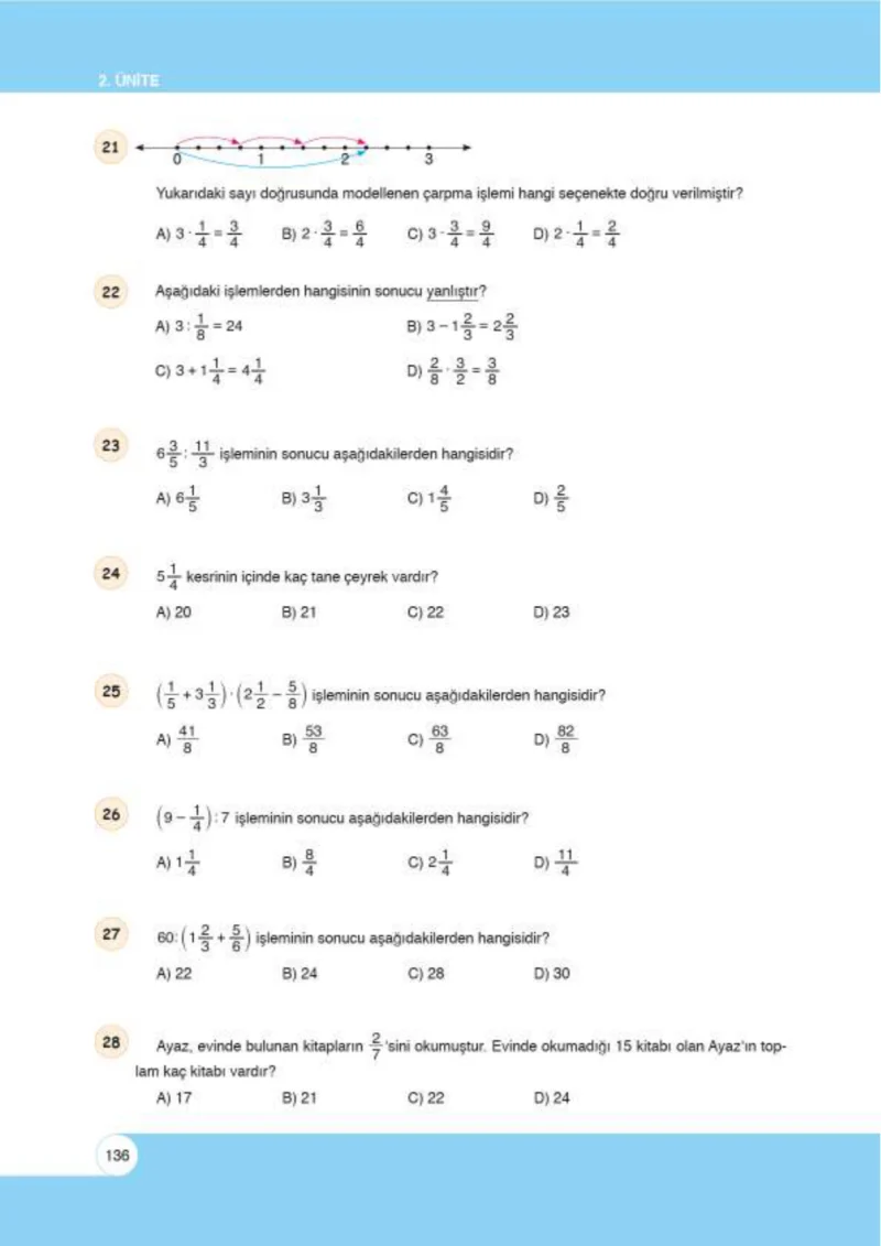 6. Sınıf Matematik Ders Kitabı Cevapları Öğün Yayınlar Sayfa 136
