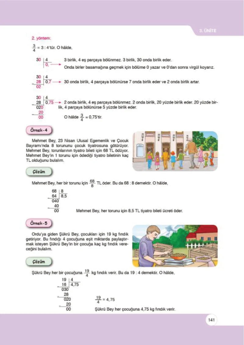 6. Sınıf Matematik Ders Kitabı Cevapları Öğün Yayınlar Sayfa 141