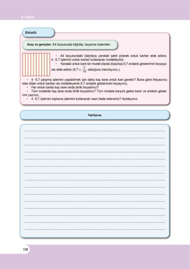 6. Sınıf Matematik Ders Kitabı Cevapları Öğün Yayınlar Sayfa 158