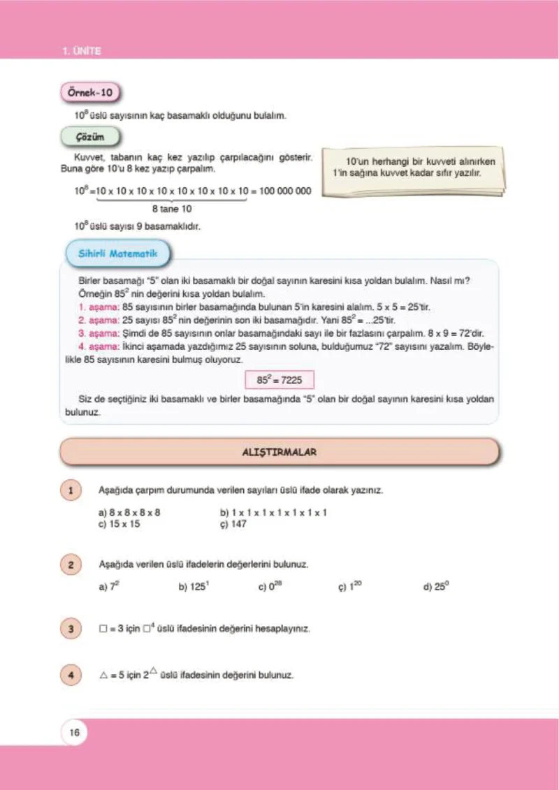6. Sınıf Matematik Ders Kitabı Cevapları Öğün Yayınlar Sayfa 16