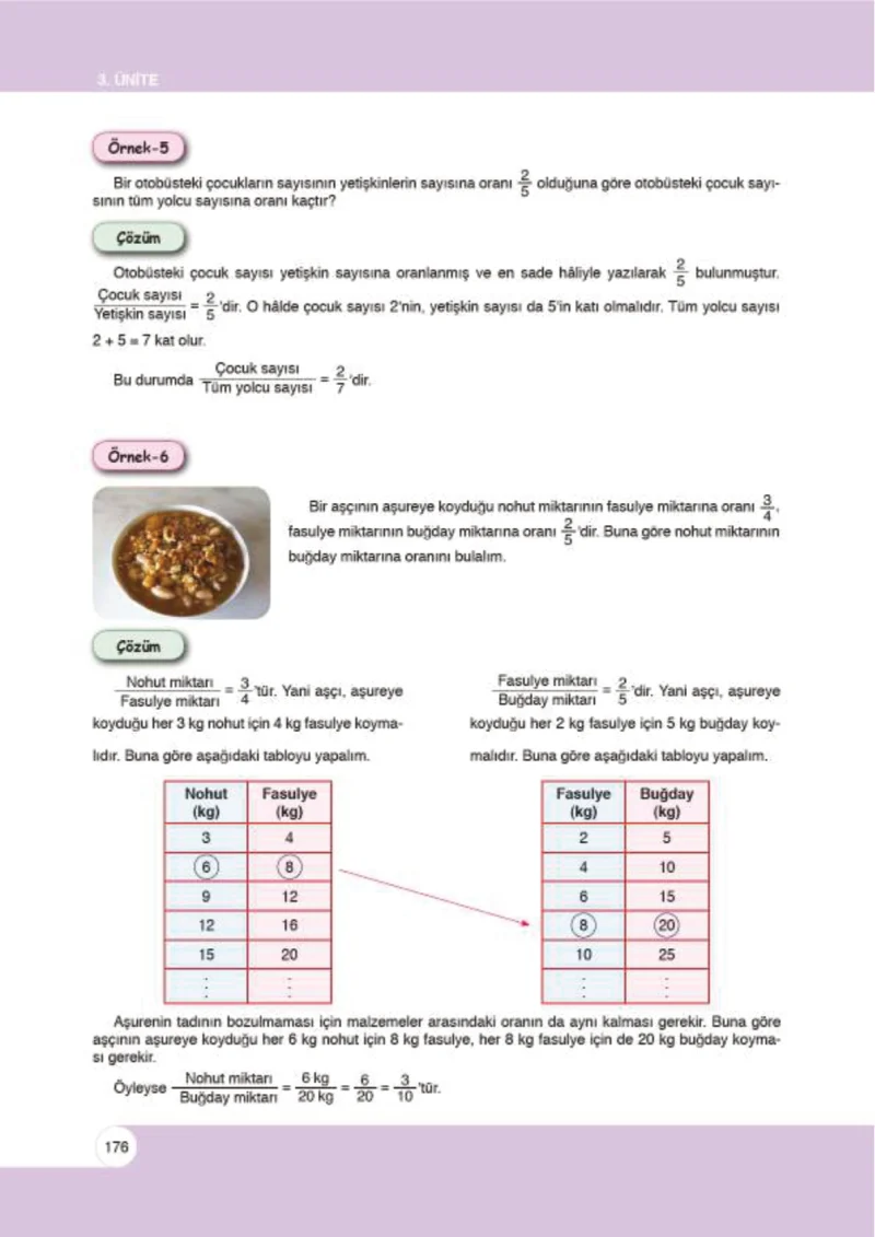 6. Sınıf Matematik Ders Kitabı Cevapları Öğün Yayınlar Sayfa 176