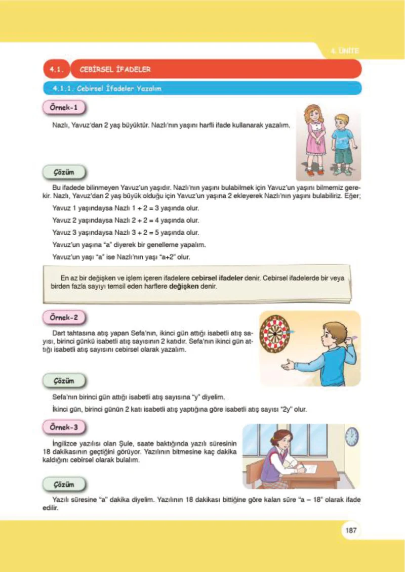 6. Sınıf Matematik Ders Kitabı Cevapları Öğün Yayınlar Sayfa 187