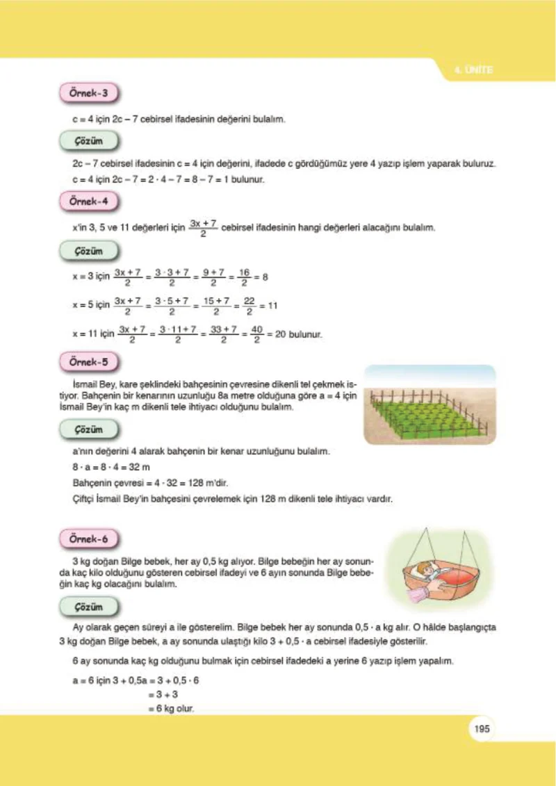 6. Sınıf Matematik Ders Kitabı Cevapları Öğün Yayınlar Sayfa 195