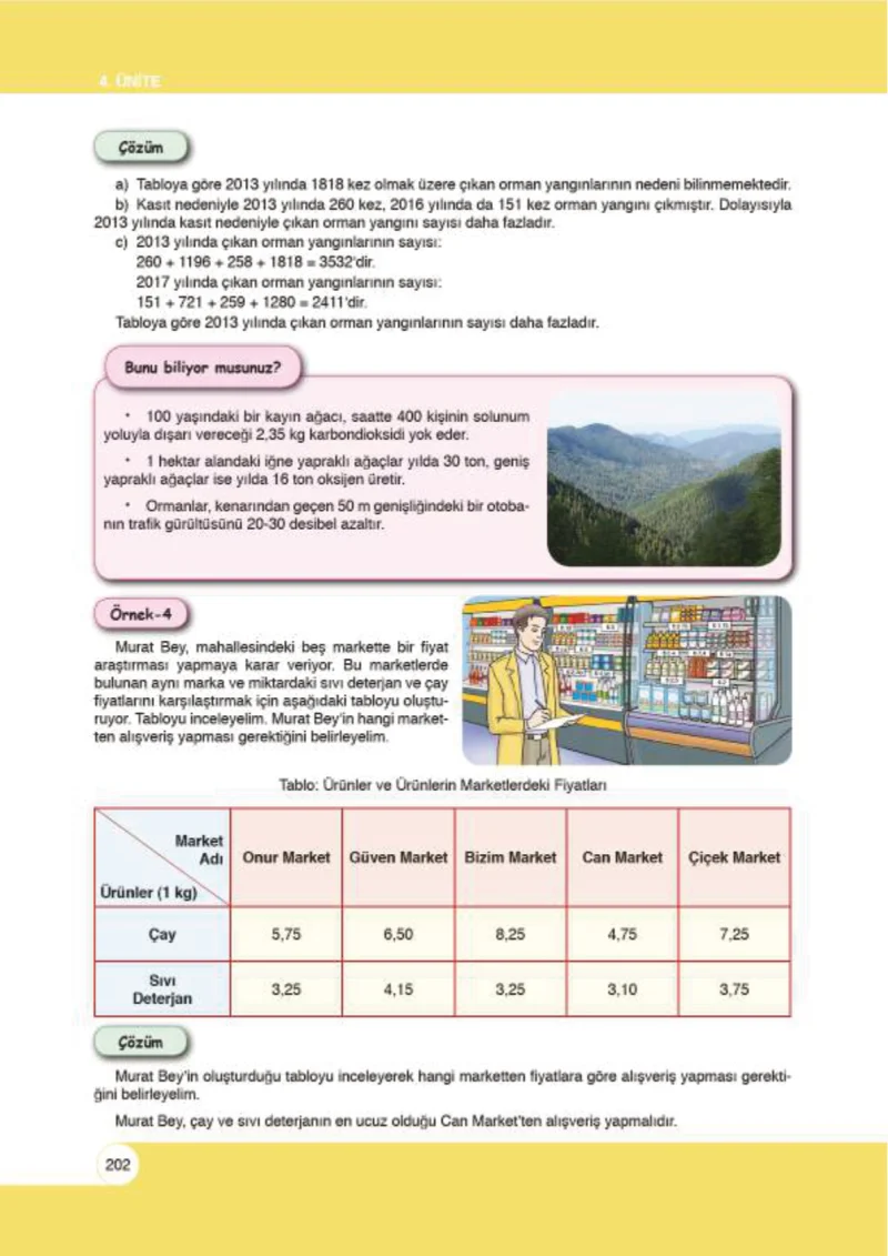 6. Sınıf Matematik Ders Kitabı Cevapları Öğün Yayınlar Sayfa 202
