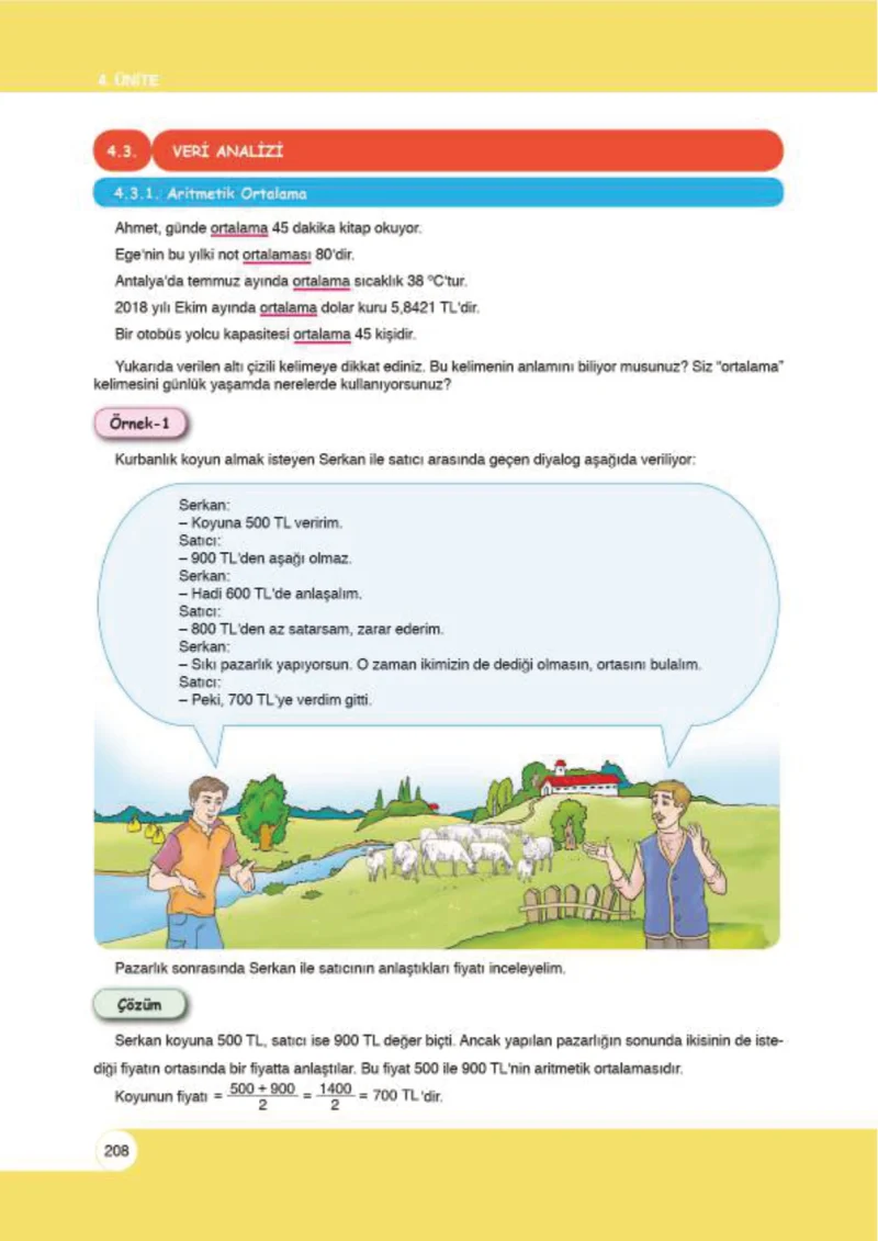 6. Sınıf Matematik Ders Kitabı Cevapları Öğün Yayınlar Sayfa 208