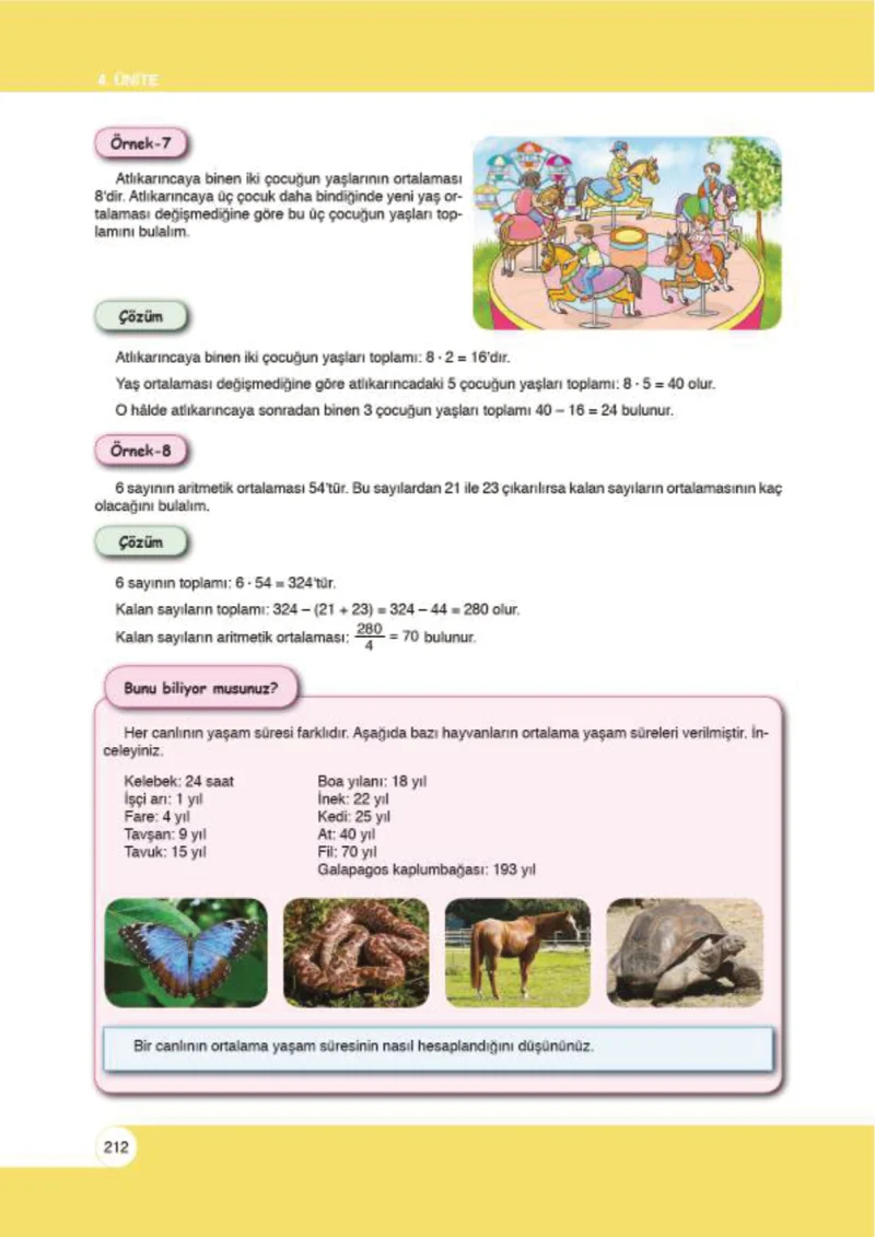 6. Sınıf Matematik Ders Kitabı Cevapları Öğün Yayınlar Sayfa 212