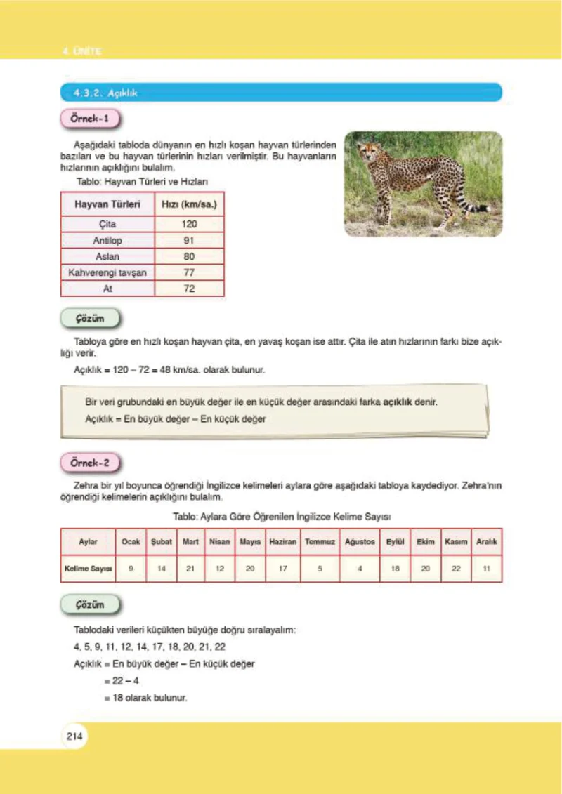 6. Sınıf Matematik Ders Kitabı Cevapları Öğün Yayınlar Sayfa 214