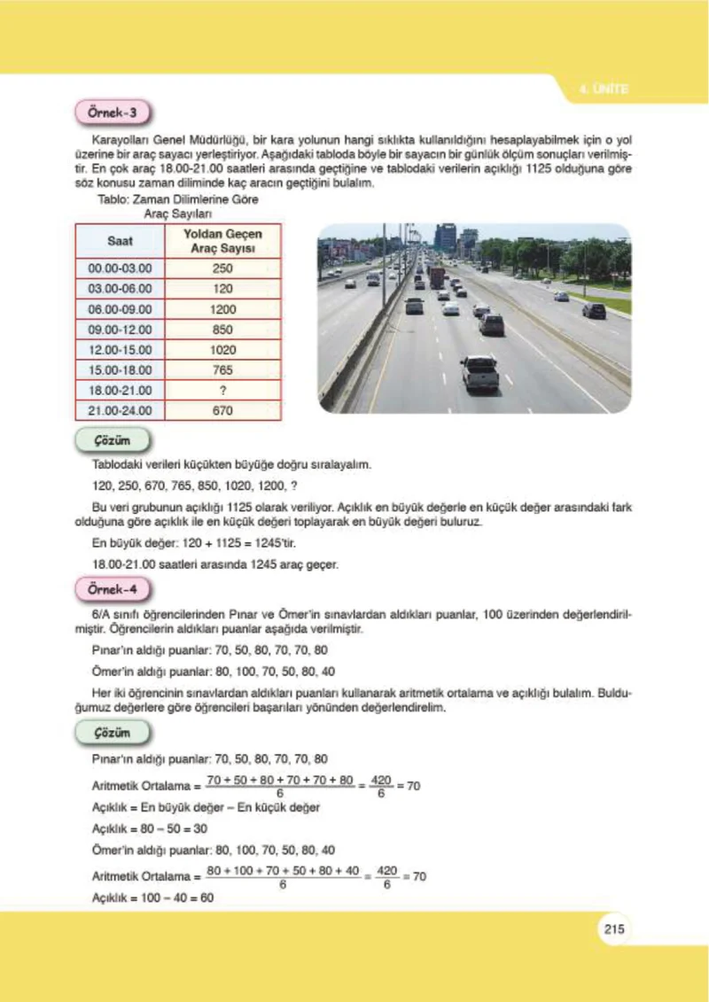 6. Sınıf Matematik Ders Kitabı Cevapları Öğün Yayınlar Sayfa 215