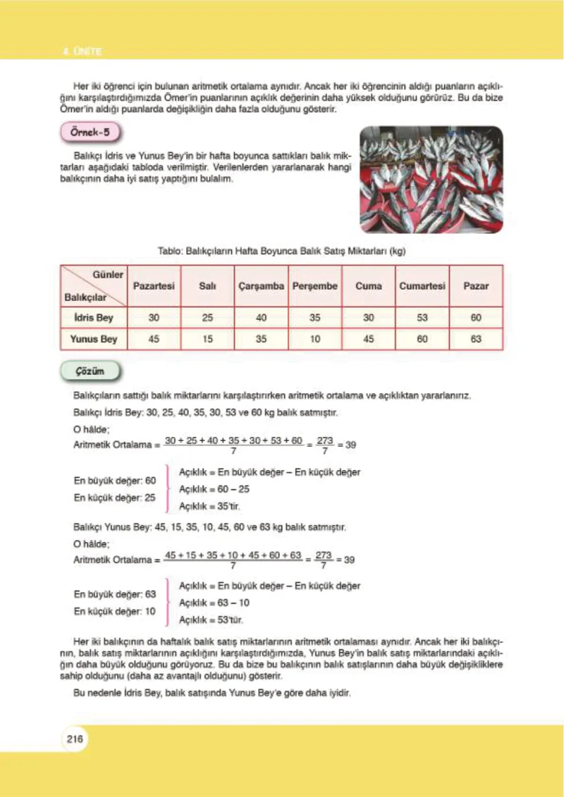 6. Sınıf Matematik Ders Kitabı Cevapları Öğün Yayınlar Sayfa 216