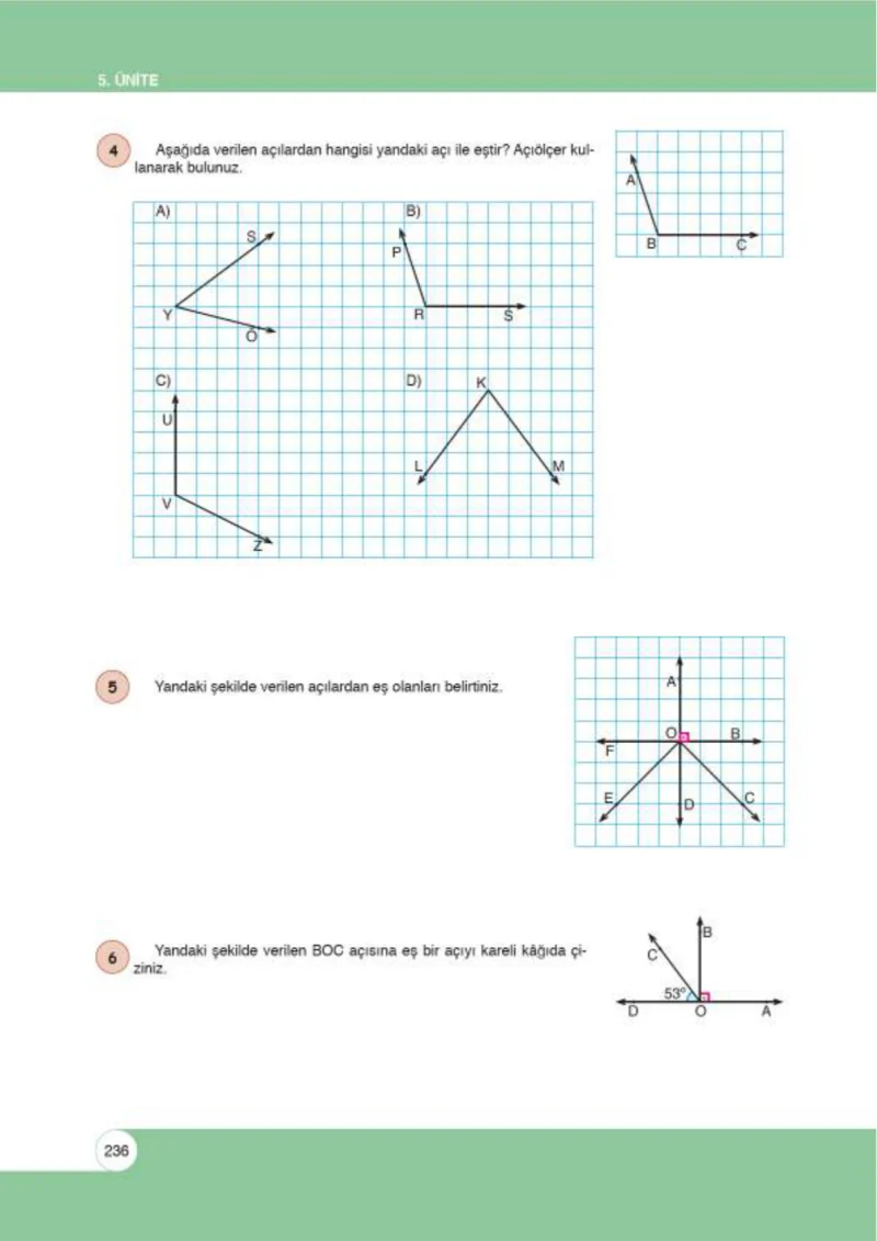 6. Sınıf Matematik Ders Kitabı Cevapları Öğün Yayınlar Sayfa 236