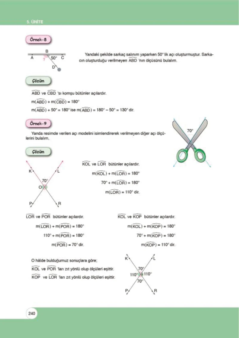 6. Sınıf Matematik Ders Kitabı Cevapları Öğün Yayınlar Sayfa 240