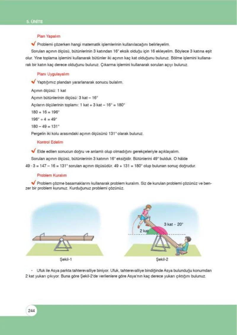 6. Sınıf Matematik Ders Kitabı Cevapları Öğün Yayınlar Sayfa 244