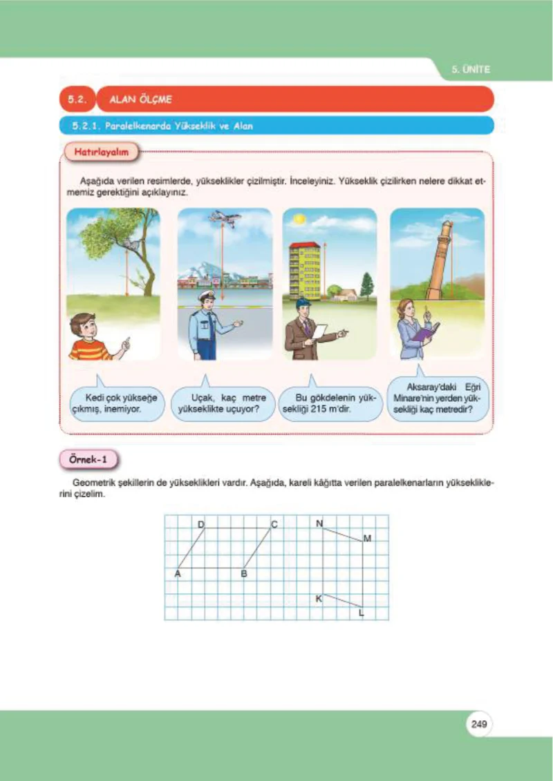 6. Sınıf Matematik Ders Kitabı Cevapları Öğün Yayınlar Sayfa 249