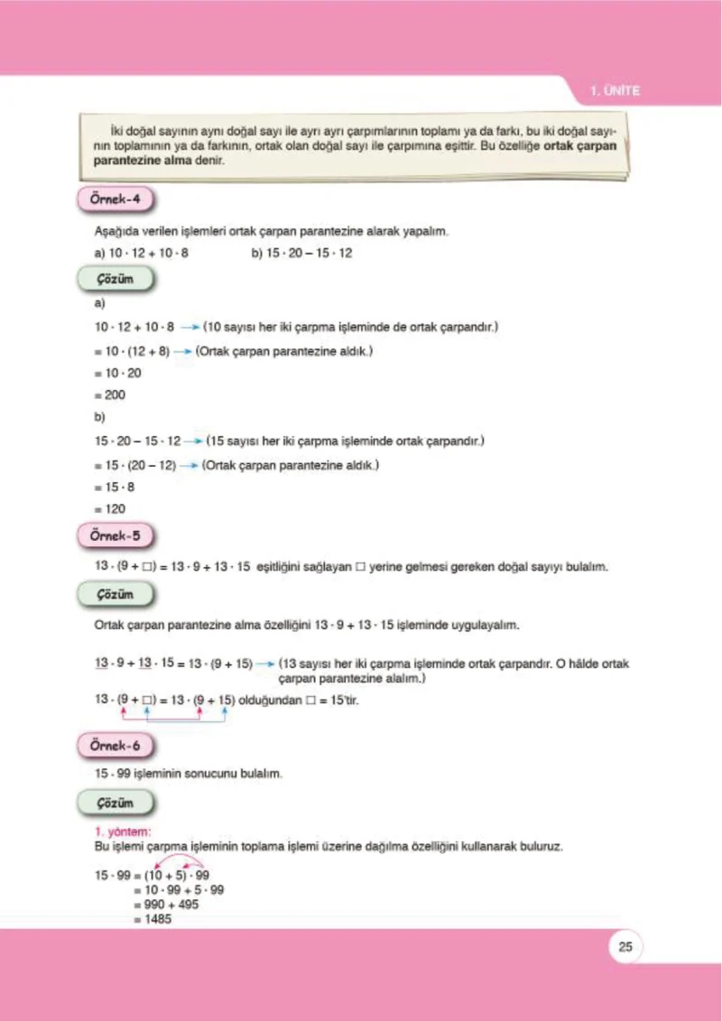 6. Sınıf Matematik Ders Kitabı Cevapları Öğün Yayınlar Sayfa 25