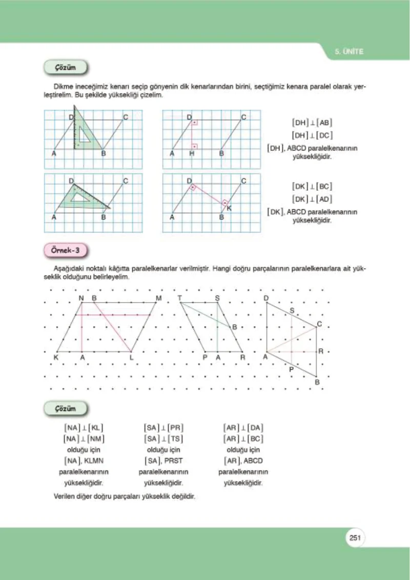 6. Sınıf Matematik Ders Kitabı Cevapları Öğün Yayınlar Sayfa 251