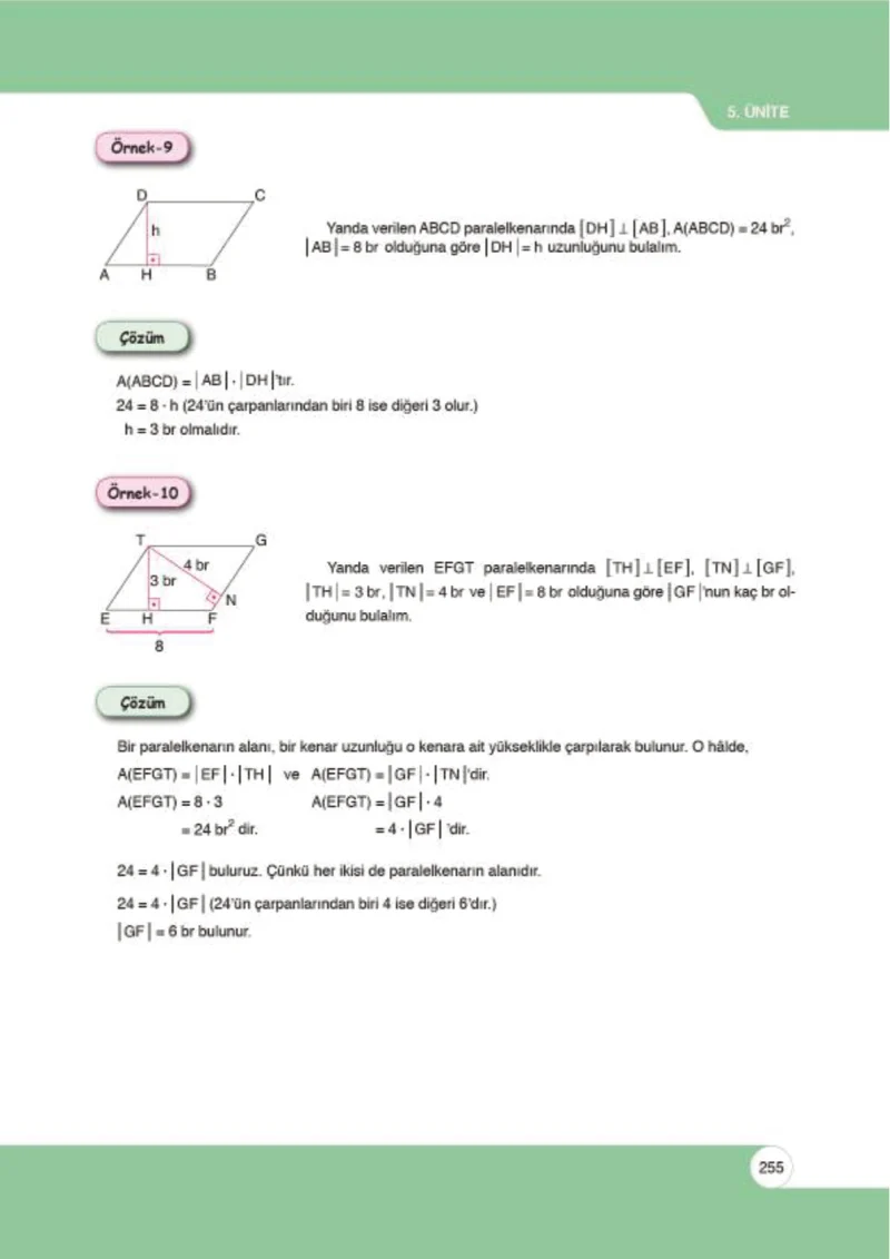6. Sınıf Matematik Ders Kitabı Cevapları Öğün Yayınlar Sayfa 255