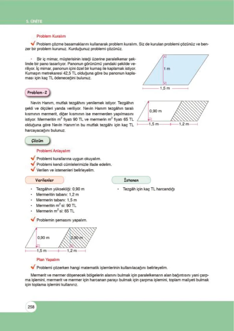 6. Sınıf Matematik Ders Kitabı Cevapları Öğün Yayınlar Sayfa 258